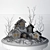 Festive Snowy Village Scene 3D model small image 3