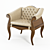 Elegant Marseille Armchair in Genuine Leather 3D model small image 1