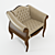 Elegant Marseille Armchair in Genuine Leather 3D model small image 2