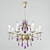 Italian Eight-Light Glass Chandelier 3D model small image 1