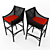 Elegant Woven Bar Chair 3D model small image 2