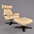 Elegant Leather Recliner Set 3D model small image 1