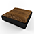 Modern Leather Pouf: Sleek, Stylish Comfort 3D model small image 2