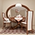 Versatile Dining Set with Serving 3D model small image 1