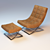 James Nickel Leather Seat Luxury 3D model small image 2