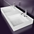 Graffio 108 Washbasin: Sleek Elegance 3D model small image 2