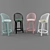 Tropical Chic Rattan Barstools 3D model small image 1