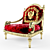 Elegant Colombostyle Armchair 3D model small image 1