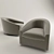QUINN Armchair: Stylish and Spinning Classic 3D model small image 2