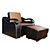 Elegant Leather Lounge Chair 3D model small image 1