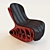 Vintage Leather Rocking Chair 3D model small image 1