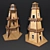 Handcrafted Wooden Lighthouse Decor 3D model small image 1