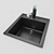 4-Color Textured Kitchen Sink 3D model small image 1