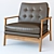Sleek Leather Armchair - Unisex Design 3D model small image 1