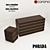 Elegance in Wood: Porada Aura Chest of Drawers & Bedside Table 3D model small image 1
