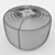 Stylish Round Ottoman with Elegant Stitch Detail 3D model small image 2