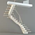 Metal Framed Open Wooden Staircase 3D model small image 1