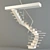 Metal Framed Open Wooden Staircase 3D model small image 2