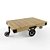 Wooden Wheeled Table 3D model small image 1