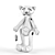 Vintage Style Toy Cat with Mouse 3D model small image 3