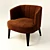 Luxury Velvet Armchair 3D model small image 1