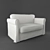Stylish 2-Seater Sofa Bed 3D model small image 3