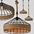 Rustic Hemp Rope Pendant Light 3D model small image 1