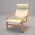 Elegant Poeng Chair: Perfect Comfort 3D model small image 1