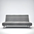 Valla 3-Seater Sofa: Knisa Light Grey 3D model small image 2