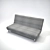 Valla 3-Seater Sofa: Knisa Light Grey 3D model small image 3