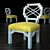 Elegance Defined: Mont Chair Pair 3D model small image 1