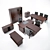 Executive Suite "Hamilton": Complete Cabinet Set 3D model small image 1