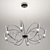 Chrome Scarabeo Pendant Chandelier 3D model small image 1