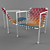 Vibrant Dyed Leather Chair 3D model small image 1