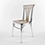 Modern Cafe Chair: Chrome Frame, Wooden Seat & Backrest 3D model small image 1