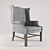 Elegant Kent Wing Chair 3D model small image 1