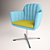 Modern Office Chair: Two-Tone Fabric Upholstery, Metal Base 3D model small image 3