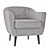 Nora Grey Accent Chair: Stylish, Comfortable, and Durable 3D model small image 1