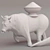 Elegant Bull Sculpture 3D model small image 1