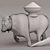 Elegant Bull Sculpture 3D model small image 2