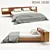 Rustic Elegance: Riva 1920 Wooden Bed 3D model small image 1