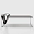 Modern Bijou Coffee Table: Sleek Chrome and Glass Design 3D model small image 2