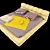 Sleek and Stylish Modern Bed 3D model small image 2
