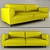 Modern Designer Sofa | 2-Seater with Armrests 3D model small image 1