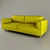 Modern Designer Sofa | 2-Seater with Armrests 3D model small image 2