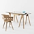 Modern Scandinavian Dining Set 3D model small image 1