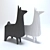 Playful Menagerie Llama: A Quirky Stoneware Ornament 3D model small image 2