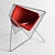 Sleek Stainless Steel Parabola Chair 3D model small image 1