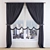 Classic Black Curtain Set 3D model small image 1