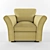 Elegant Amadeo Armchair: Tokyo White Amber 3D model small image 2